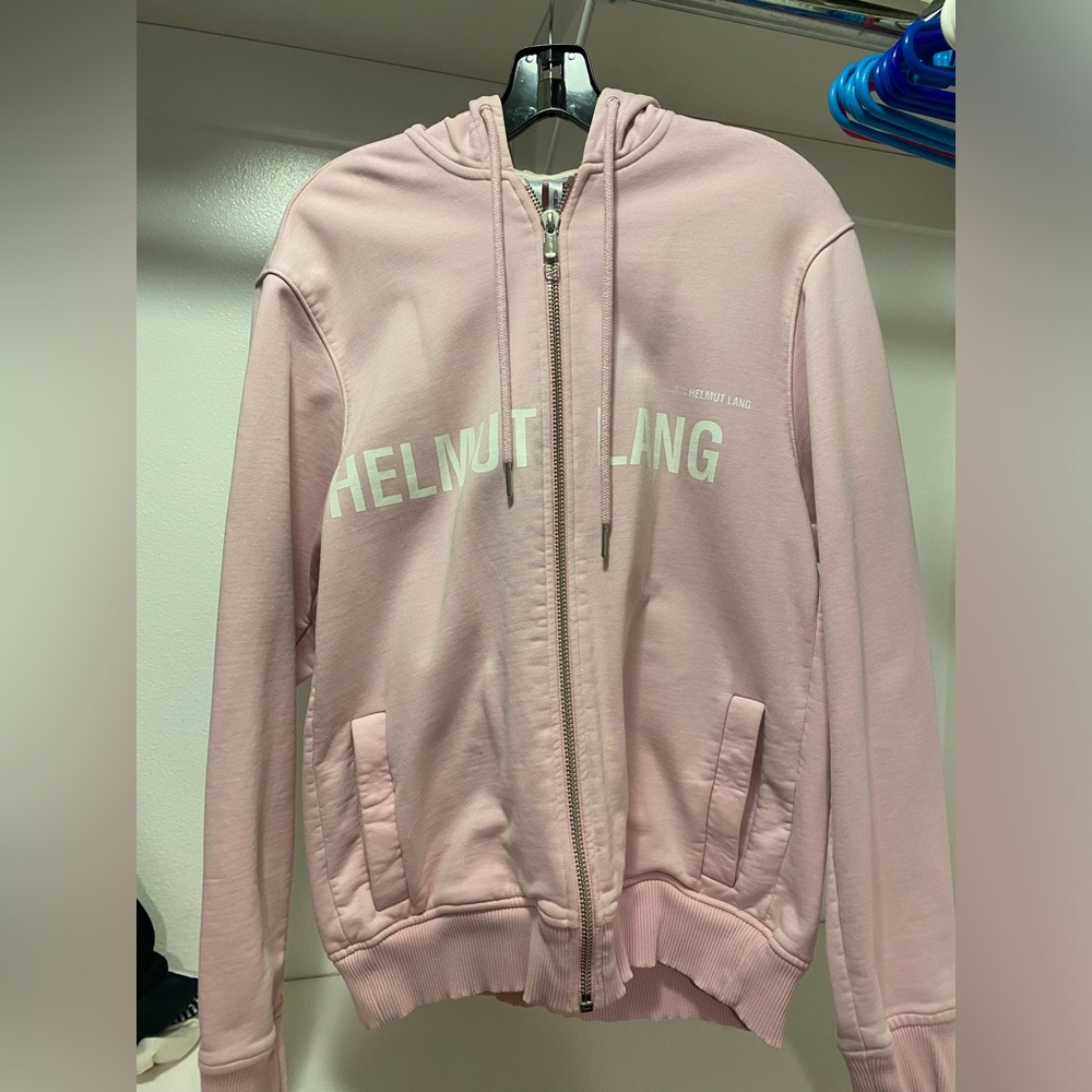 Baby pink helmut lang hoodie